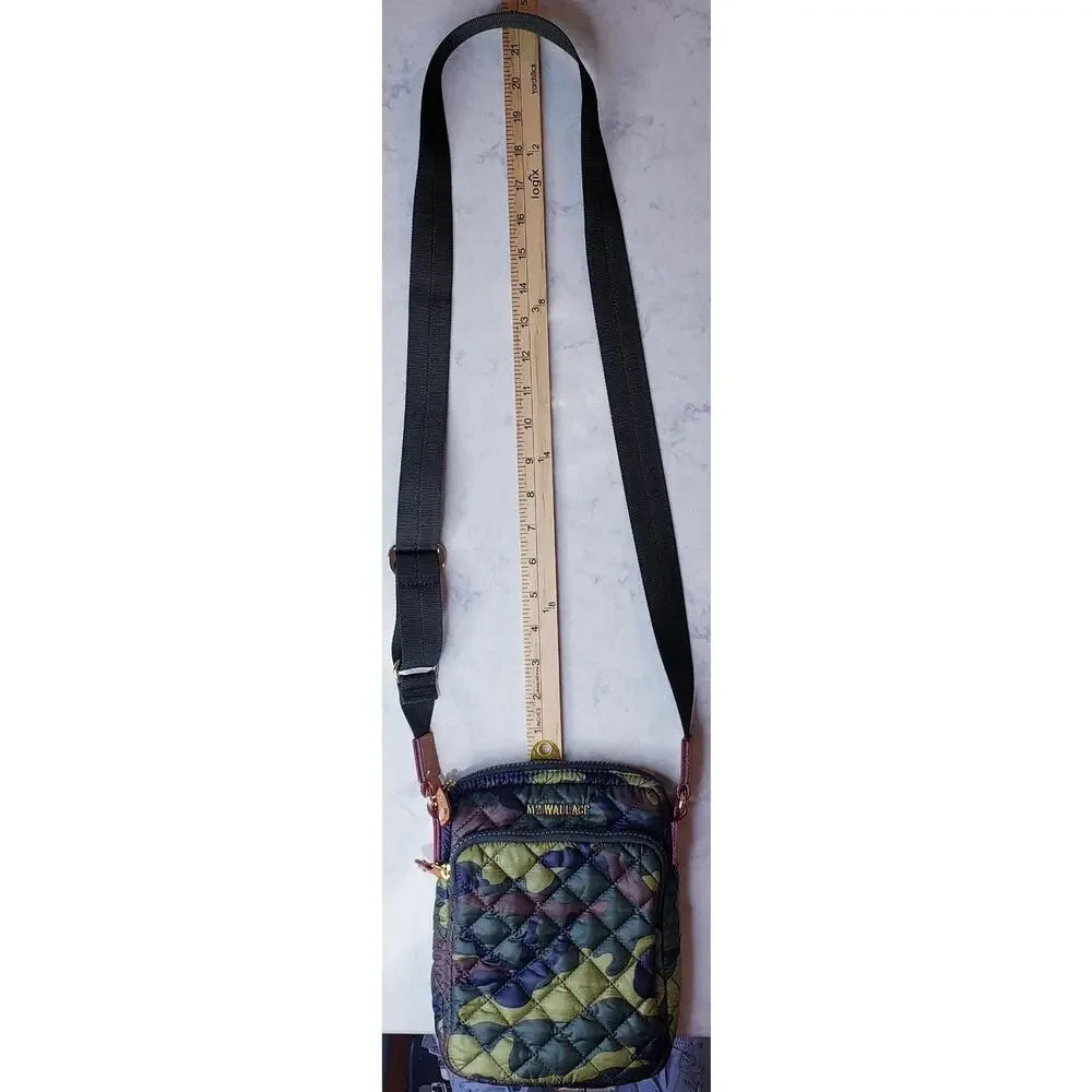 MZ WALLACE Metro Quilted Crossbody Bag Green Camo Camouflage Print - Picture 6 of 16